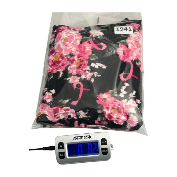 Torrid Super Soft Top Size 1X Black Floral Breast Cancer Ribbon Favorite Tunic - Picture 12 of 12